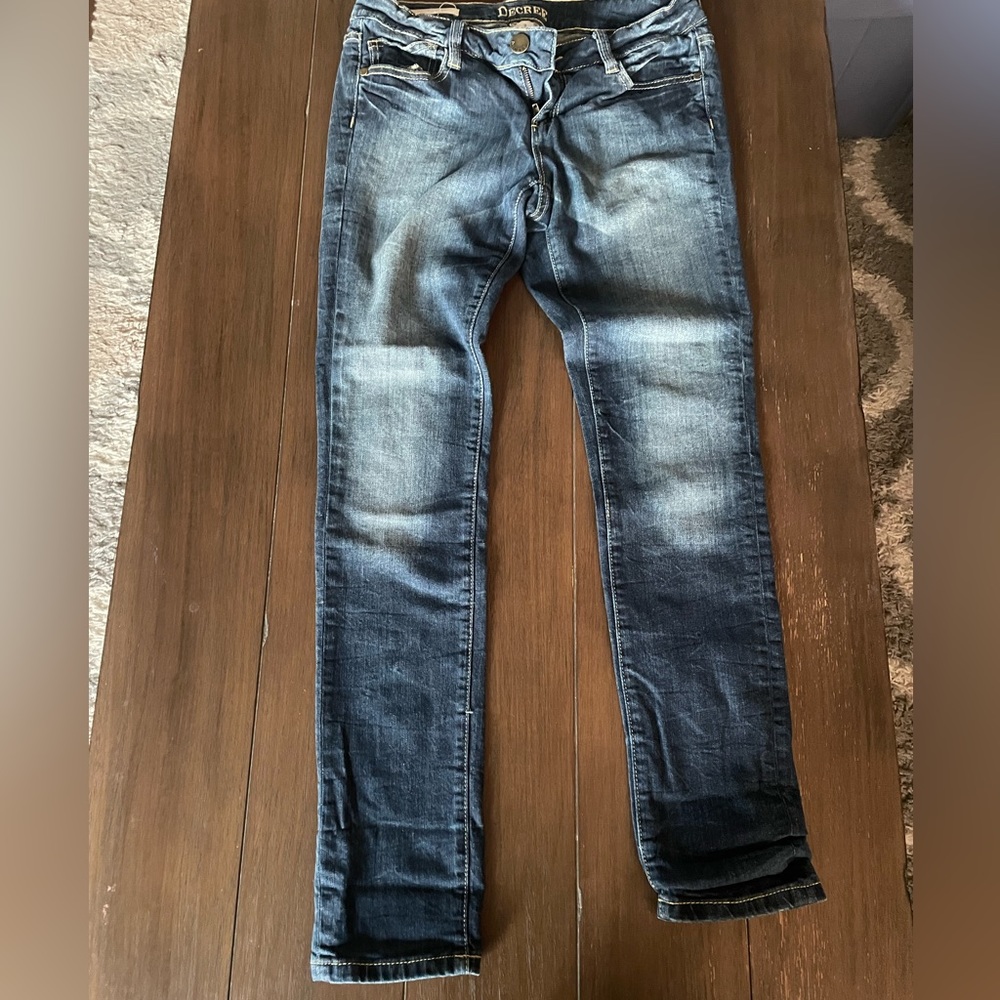 Womens Decree super skinny blue jeans pants 7